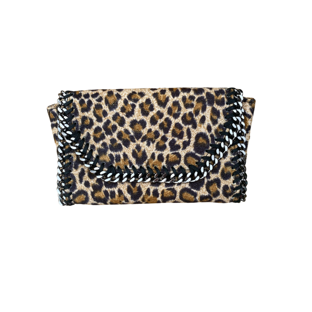 Phone bag in leopard / cheetah print fabric - grab and go bag