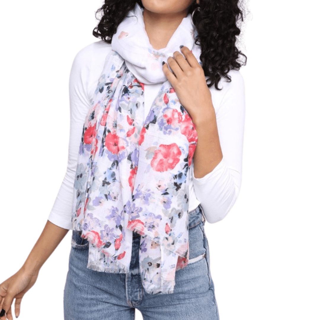 Floral Wrap Scarf - POLICY Handbags - policyhandbags.com