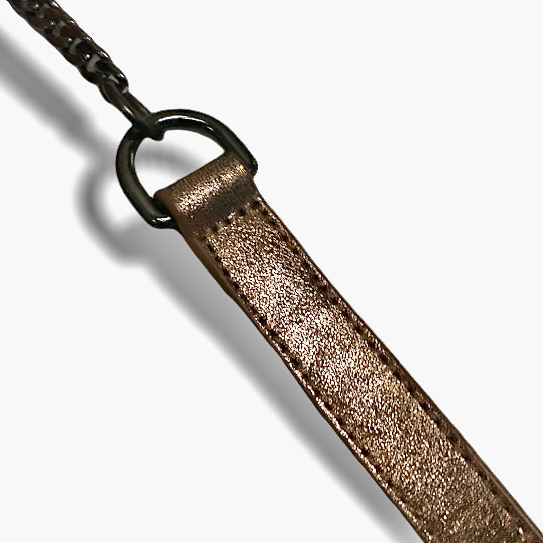 Push Lock Lightweight Vegan Leather Crossbody Bag with Chain Strap by Dasein White