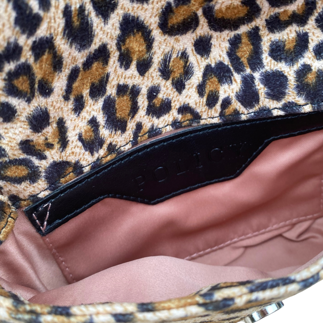 Mama Moto Clutch | Lucky Leopard - POLICY Handbags - policyhandbags.com