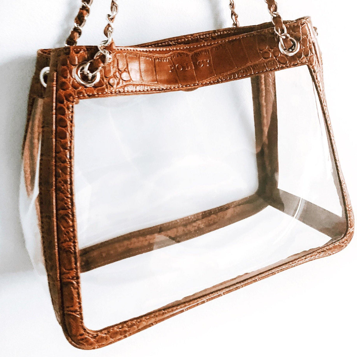 The Bare Boss | Cognac Croc - POLICY Handbags - policyhandbags.com