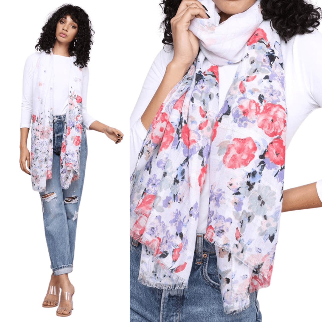 Floral Wrap Scarf - POLICY Handbags - policyhandbags.com